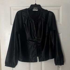 Avec Les Filles Black Faux Leather Jacket